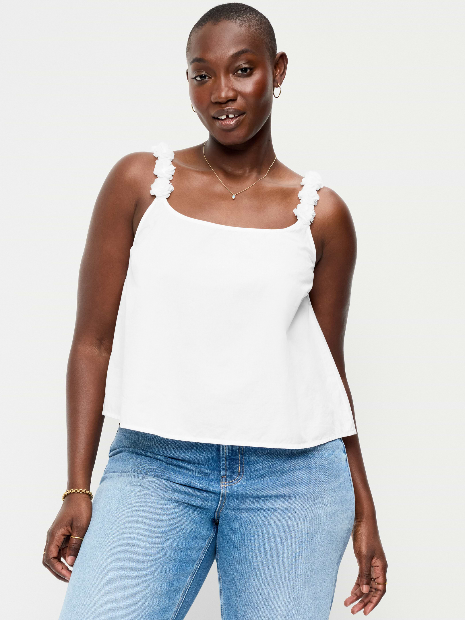 Rosette-Strap Tank Top | Old Navy