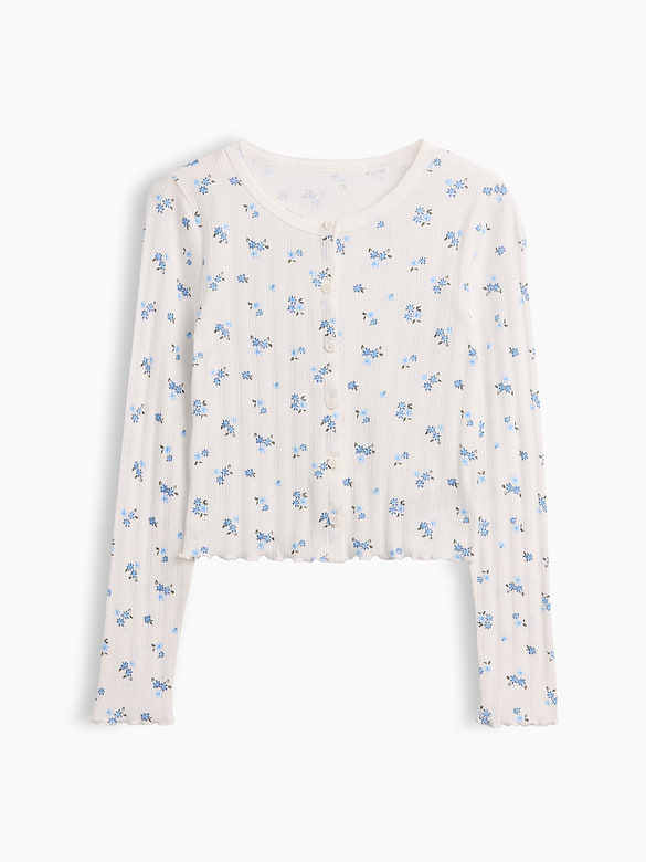 Kids Pointelle Rib Cardigan