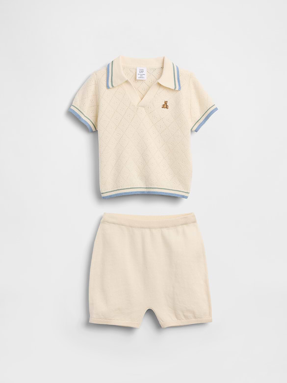 Baby Sweater Polo Outfit Set