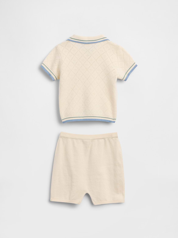 Baby Sweater Polo Outfit Set