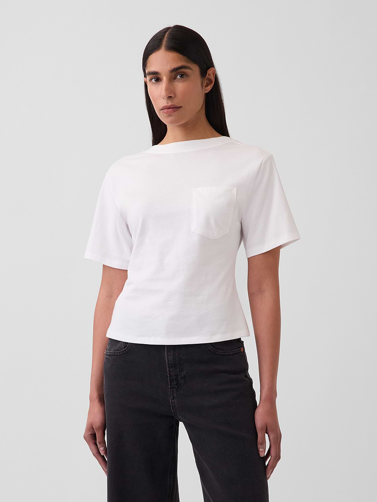 Image number 1 showing, GapStudio Scoop-Back Pocket T-Shirt