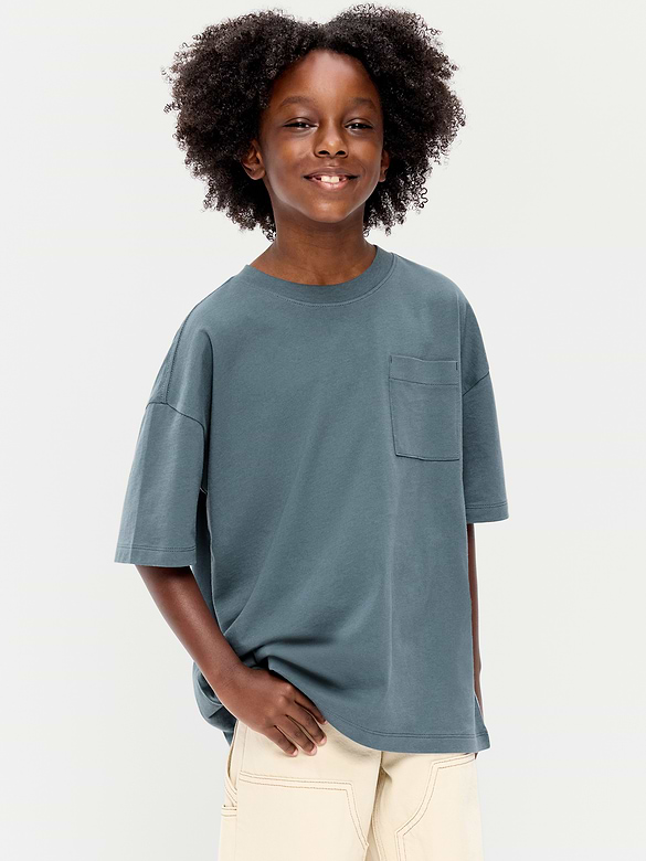 Oversized Short-Sleeve Pocket T-Shirt for Boys