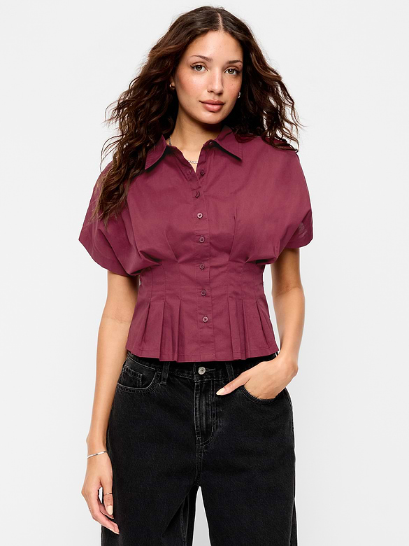Slim-Waisted Button-Down Shirt