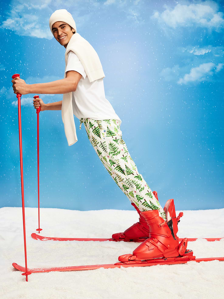 Image 1 of 4, Get cozy all season long in our matching Christmas pajamas!, elastic-drawstring waist, faux fly, on-seam hip pockets, prints match back to the fam, Product #803262