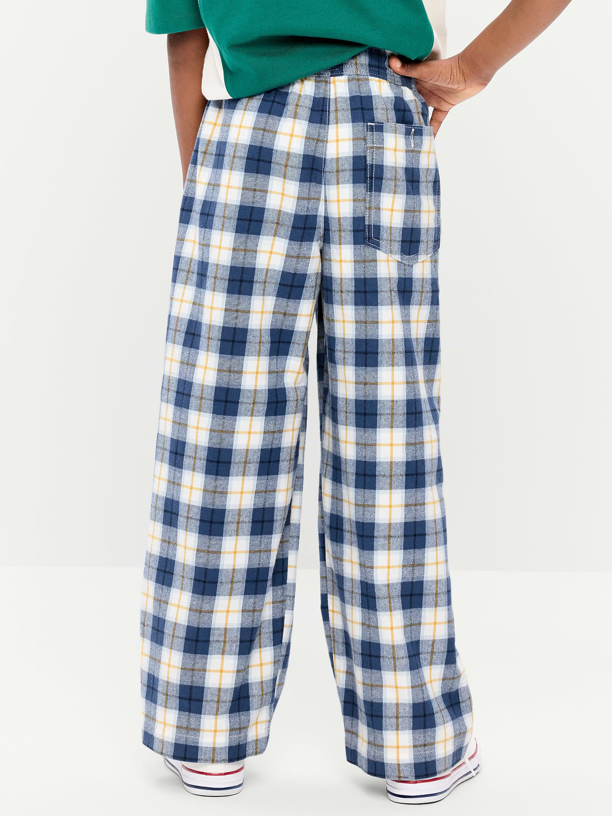 Image number 2 showing, Pull-On Baggy Plaid Flannel Pants for Boys