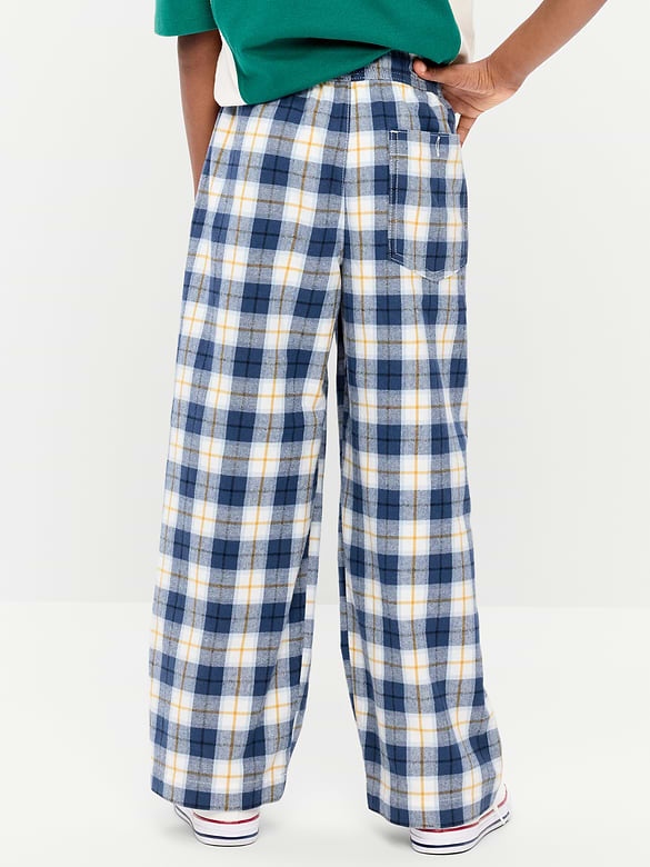 Pantalon à taille extensible en flanelle à carreaux pour garçon