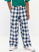 Image number 1 showing, Pull-On Baggy Plaid Flannel Pants for Boys