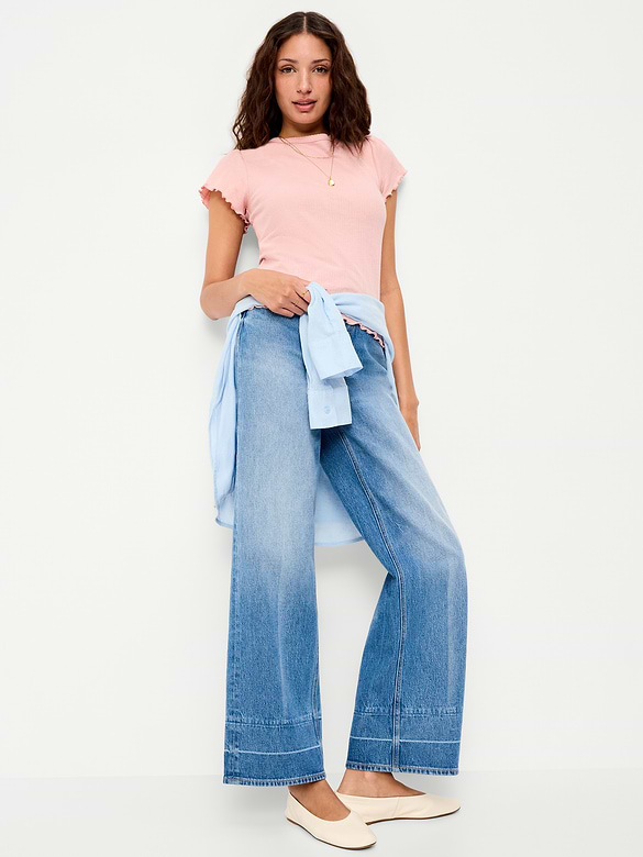 Lettuce-Edge Pointelle Top