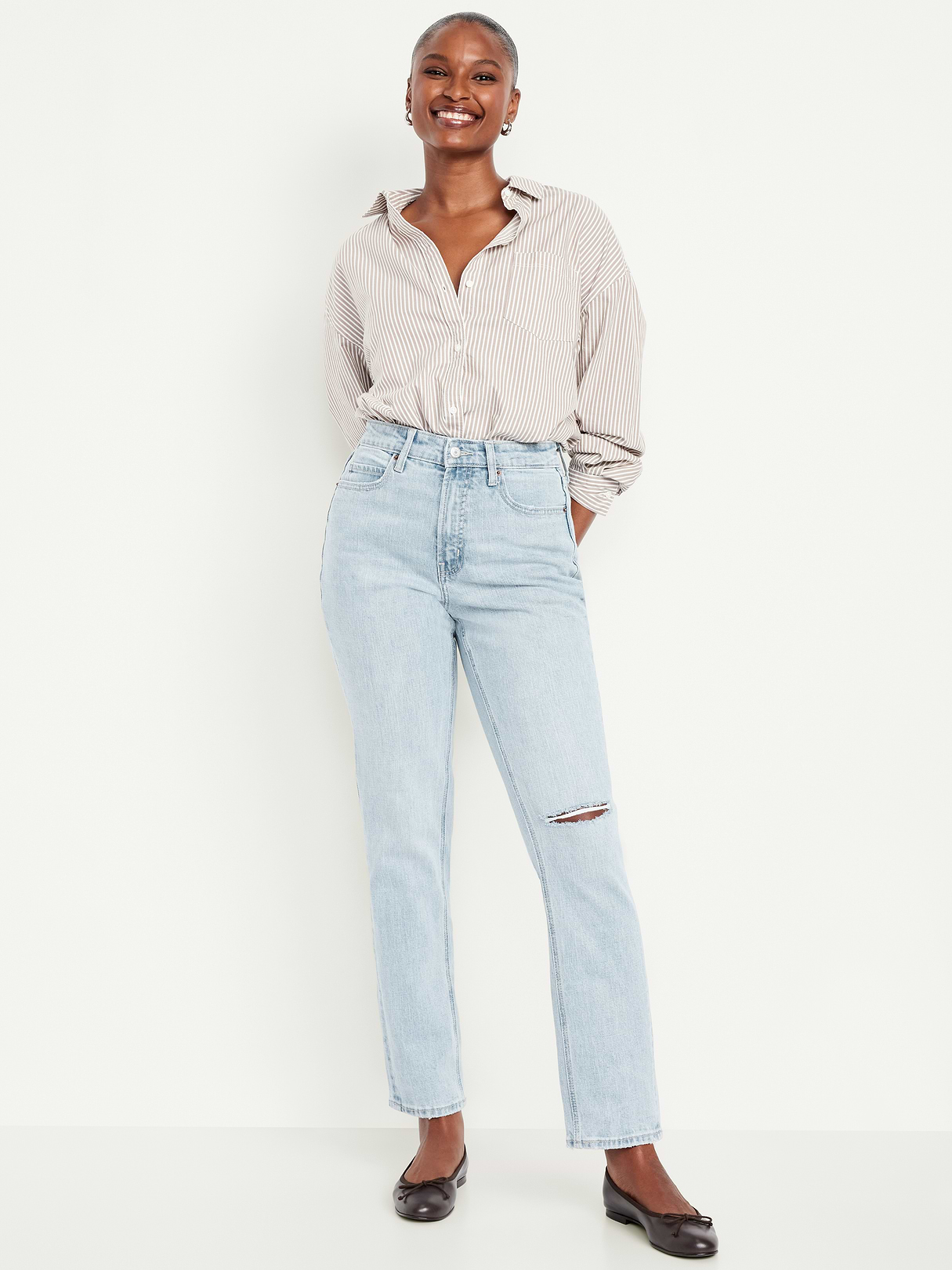 Curvy Extra High-Waisted Straight Jeans - Tamara by Old Navy