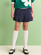 Image 1 of 4, wide elasticized waistband, pleated skirt, all-over pattern, Product #802890
