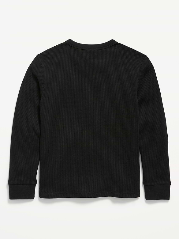 Long-Sleeve Waffle-Knit T-Shirt for Boys