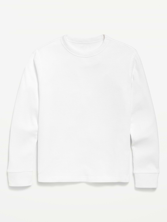 Long-Sleeve Waffle-Knit T-Shirt for Boys