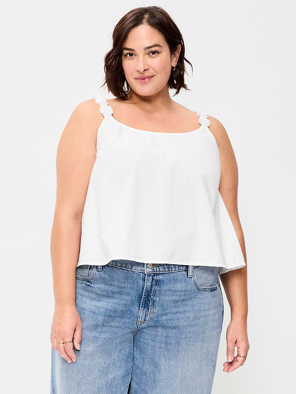 Rosette-Strap Tank Top