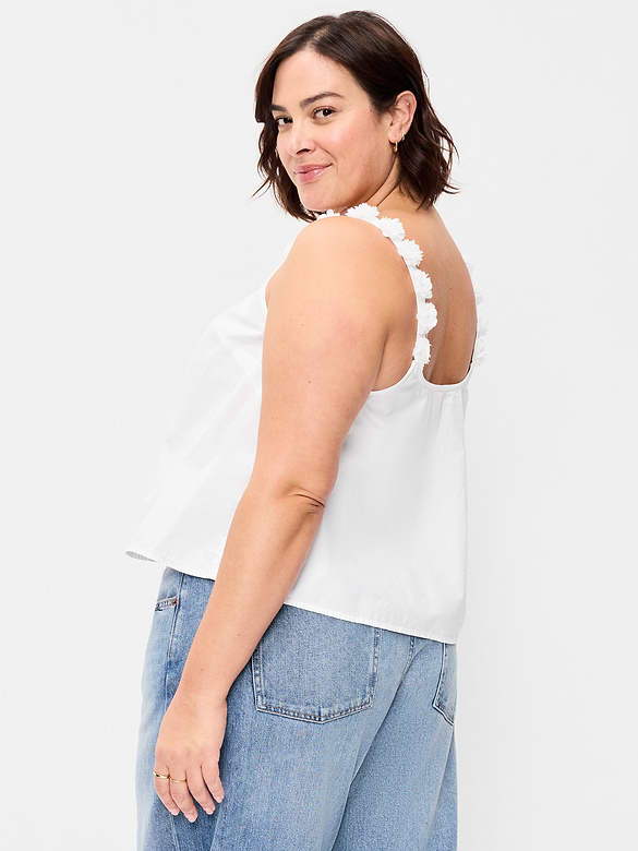 Rosette-Strap Tank Top