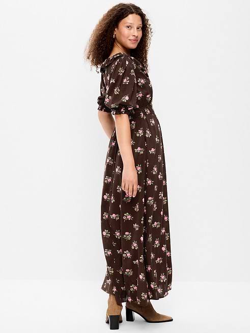 boho cotton dresses Maxi Dress with pockets The special loose Dress makes it more and attractive to wear Yellow Citrus Print Boho Maxi