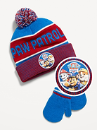 Image 1 of 2, pom pom at crown, rolled brim, licensed graphic, matching mittens, © & ™ Spin Master Ltd., Product #841168