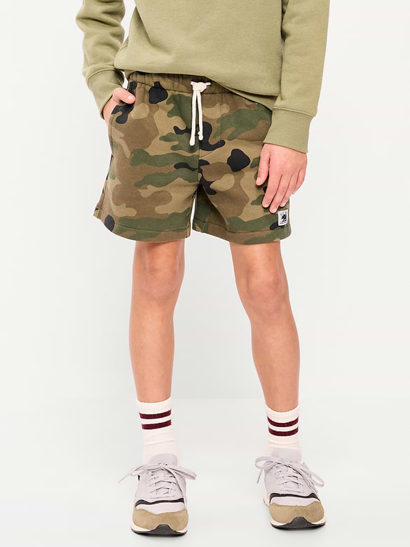 Above Knee Logo-Graphic Fleece Jogger Shorts for Boys