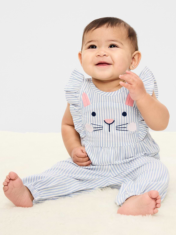 Sleeveless Ruffle-Trim One-Piece for Baby