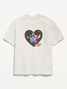 L'image numéro 1 présente T-shirt long à imprimé Stitch et Angel de Disney© pour fille