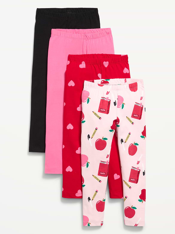 4-Pack Full-Length Jersey Leggings for Toddler Girls
