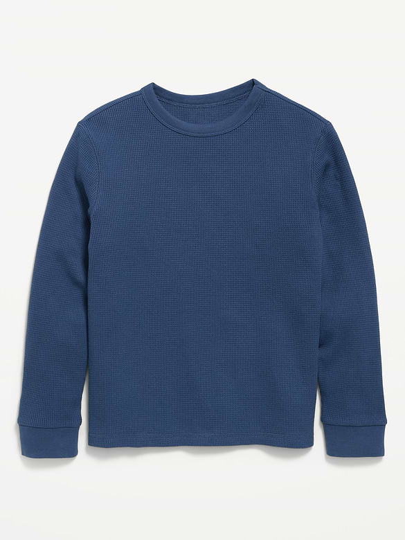 Long-Sleeve Waffle-Knit T-Shirt for Boys