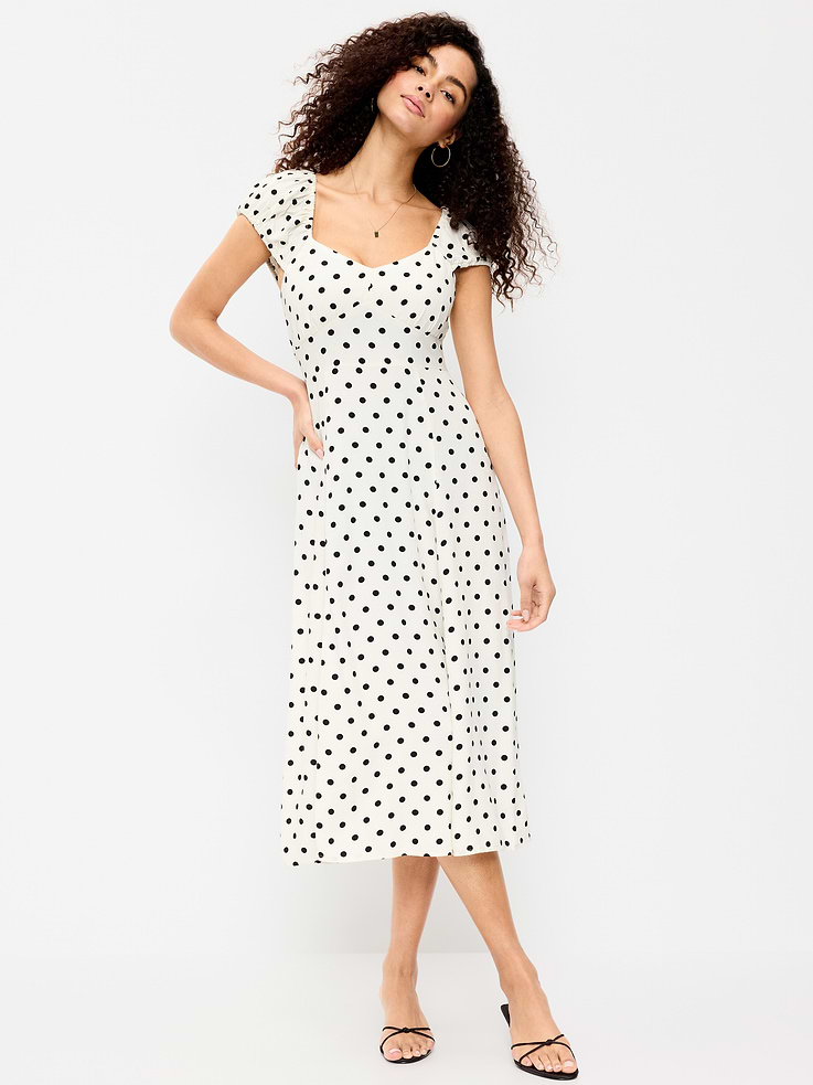 Image number 1 showing, Short-Sleeve Fit & Flare Midi Dress