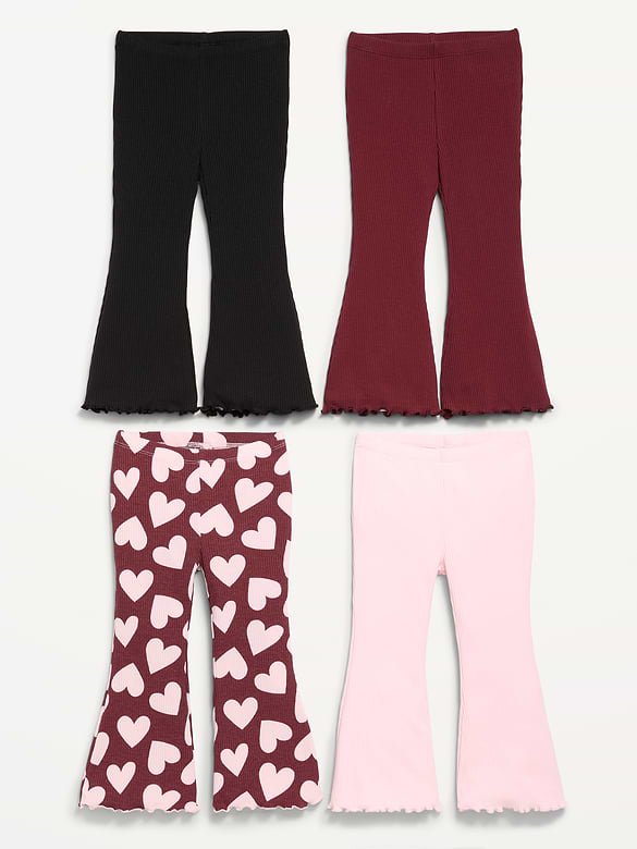 Ribbed Flare-Leg Leggings 4-Pack for Toddler Girls