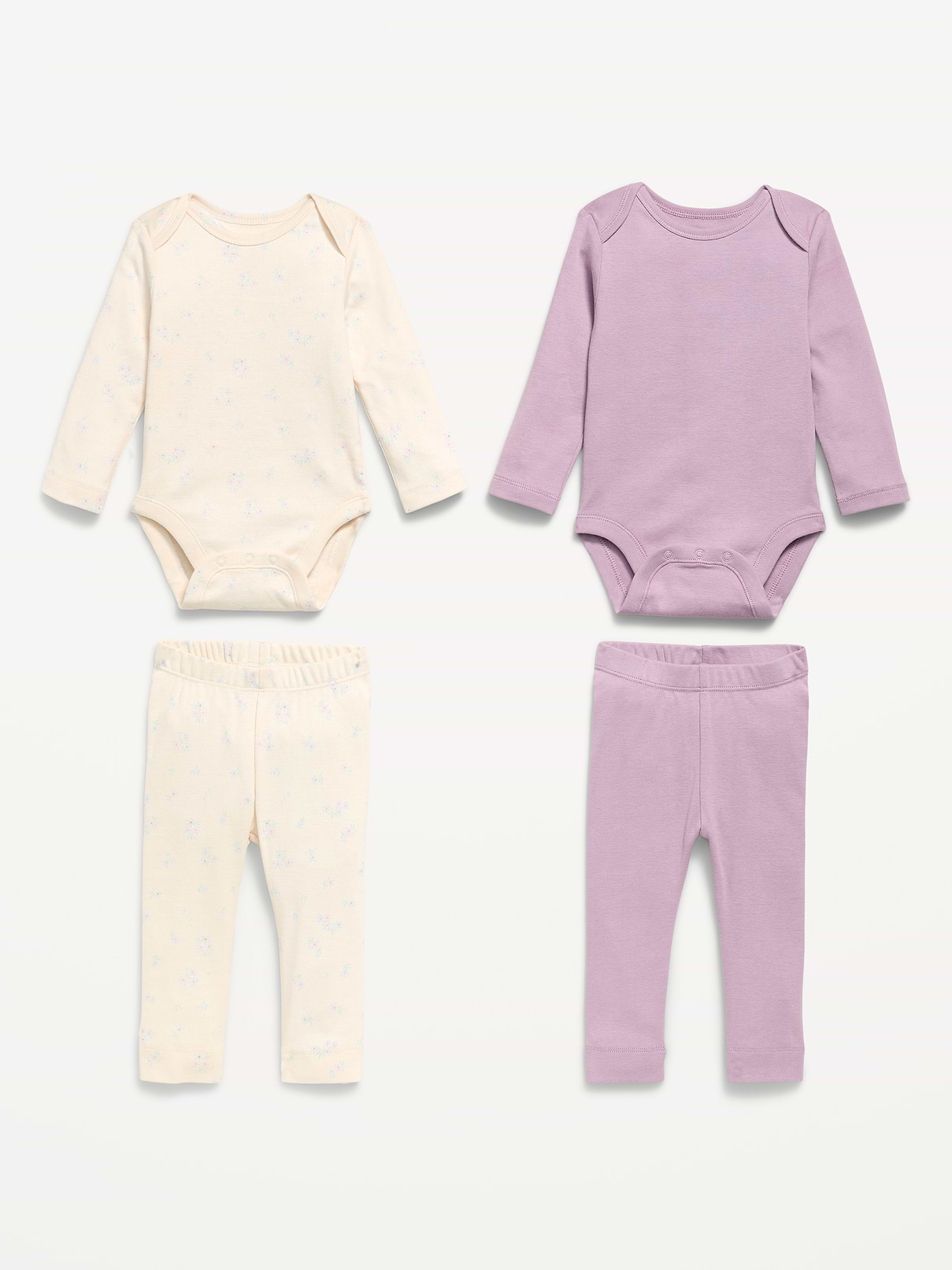 Image number 2 showing, Long-Sleeve Bodysuit and Leggings 4-Piece for Baby