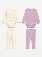 Image number 2 showing, Long-Sleeve Bodysuit and Leggings 4-Piece for Baby