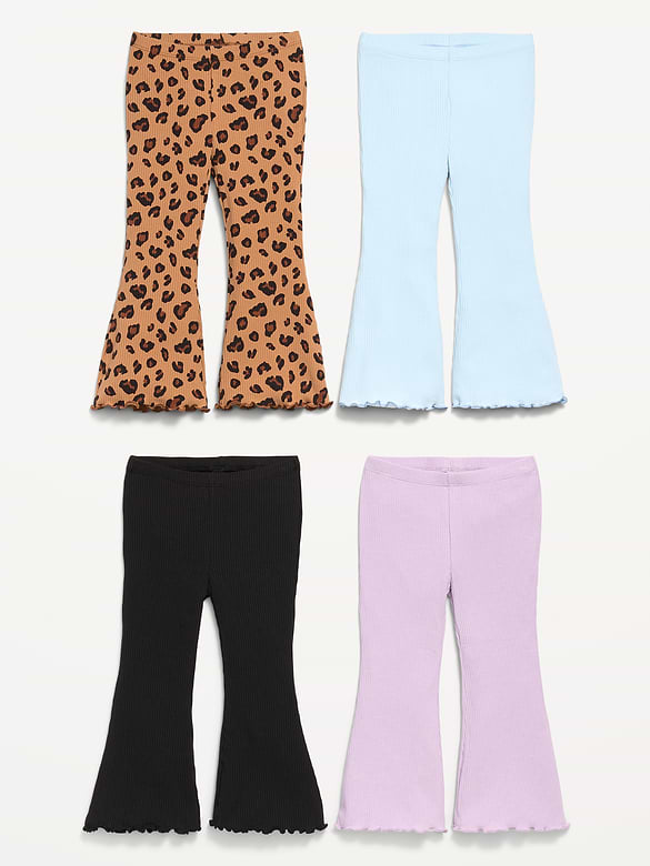 Ribbed Flare-Leg Leggings 4-Pack for Toddler Girls