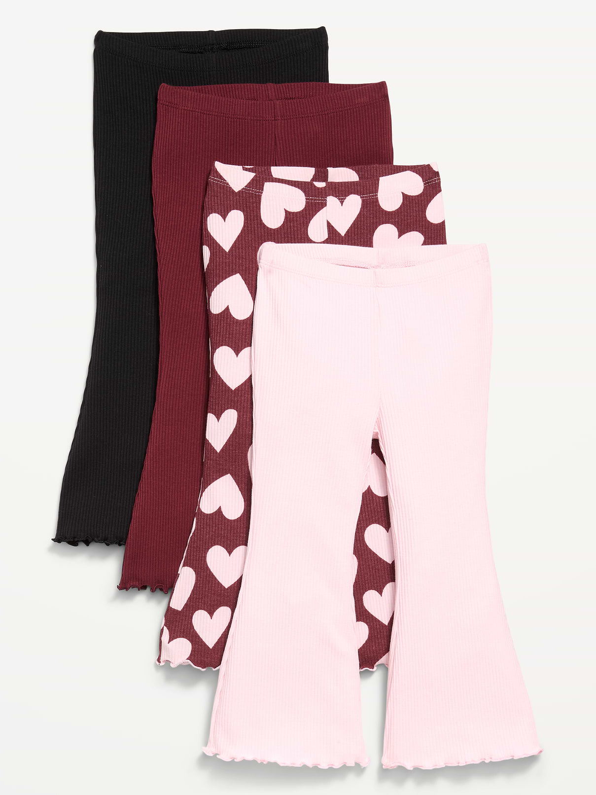 L'image numéro 1 présente Legging côtelé évasé pour toute-petite (paquet de 4)