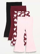 L'image numéro 1 présente Legging côtelé évasé pour toute-petite (paquet de 4)