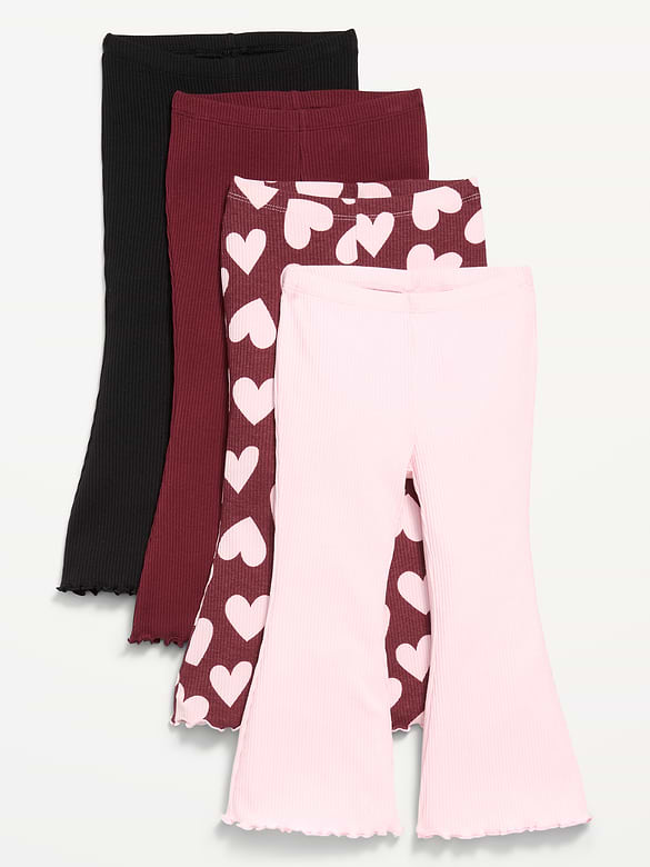 Ribbed Flare-Leg Leggings 4-Pack for Toddler Girls