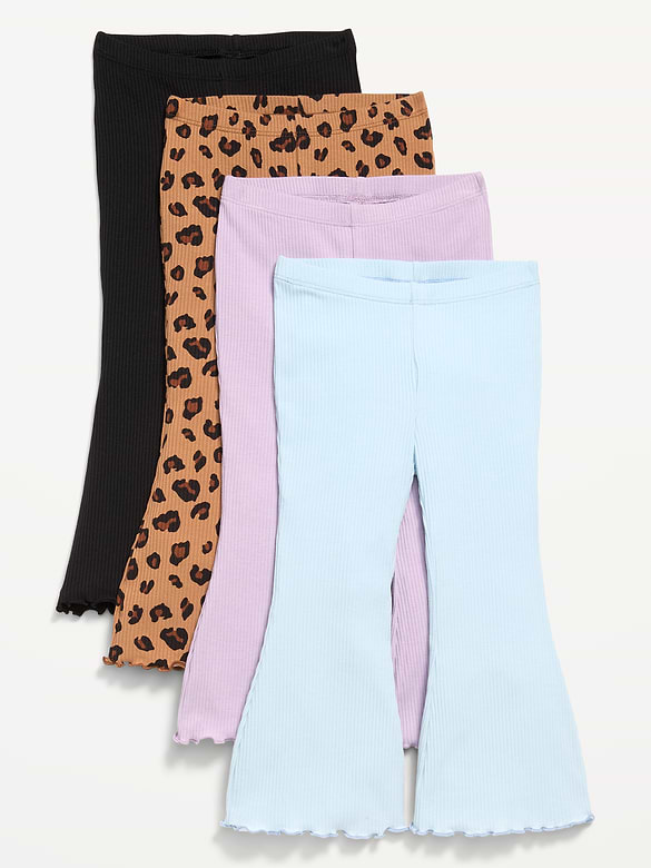 Ribbed Flare-Leg Leggings 4-Pack for Toddler Girls