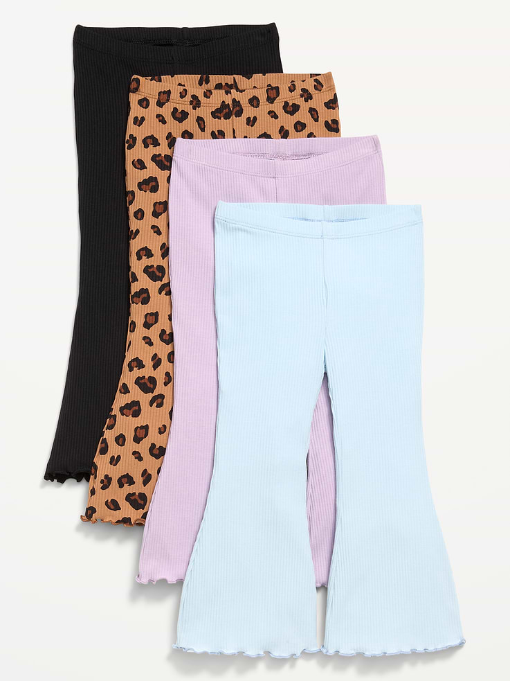 Image 1 of 2, elasticized waistband, flare leg, lettuce edge leg cuffs, online exclusive, Product #910377