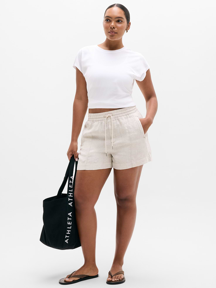 Image number 1 showing, Retreat Linen Mid Rise 4" Short