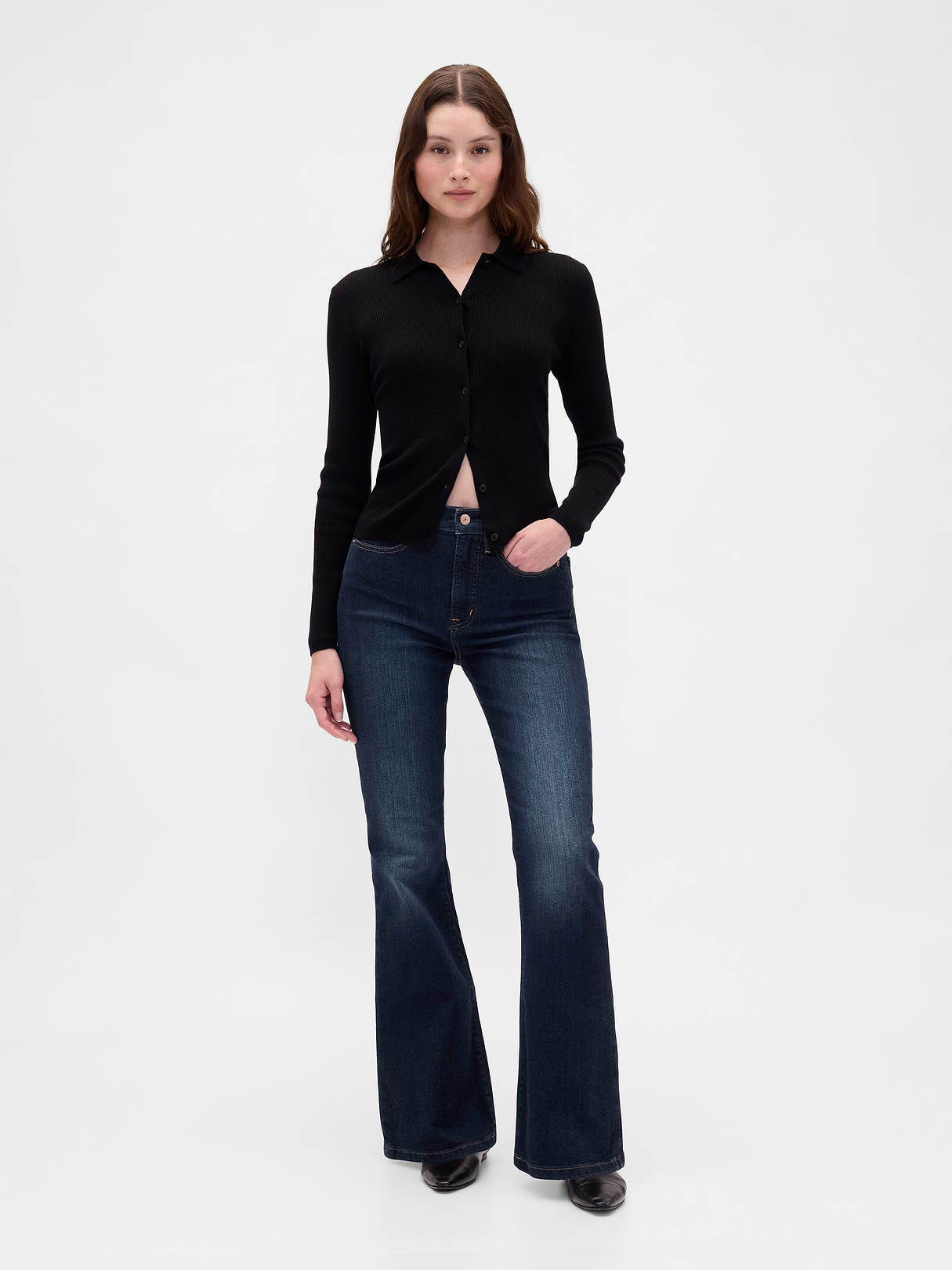 High Rise '70s Flare Jeans - Dark wash by Gap