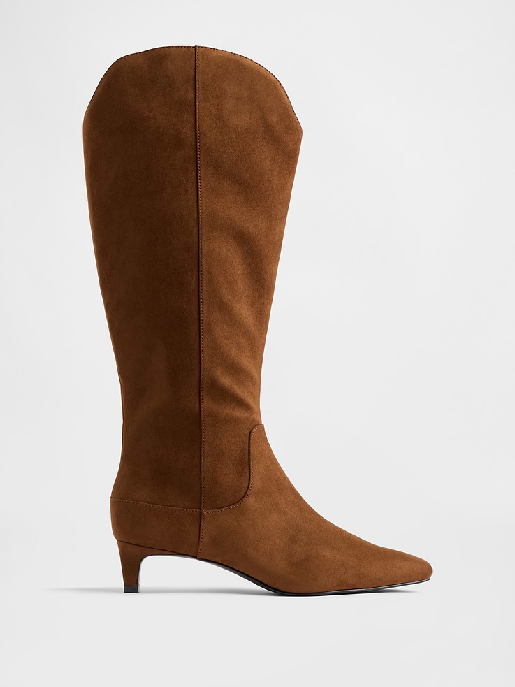 Image number 1 showing, Kitten Heel Pointy Knee High Boots