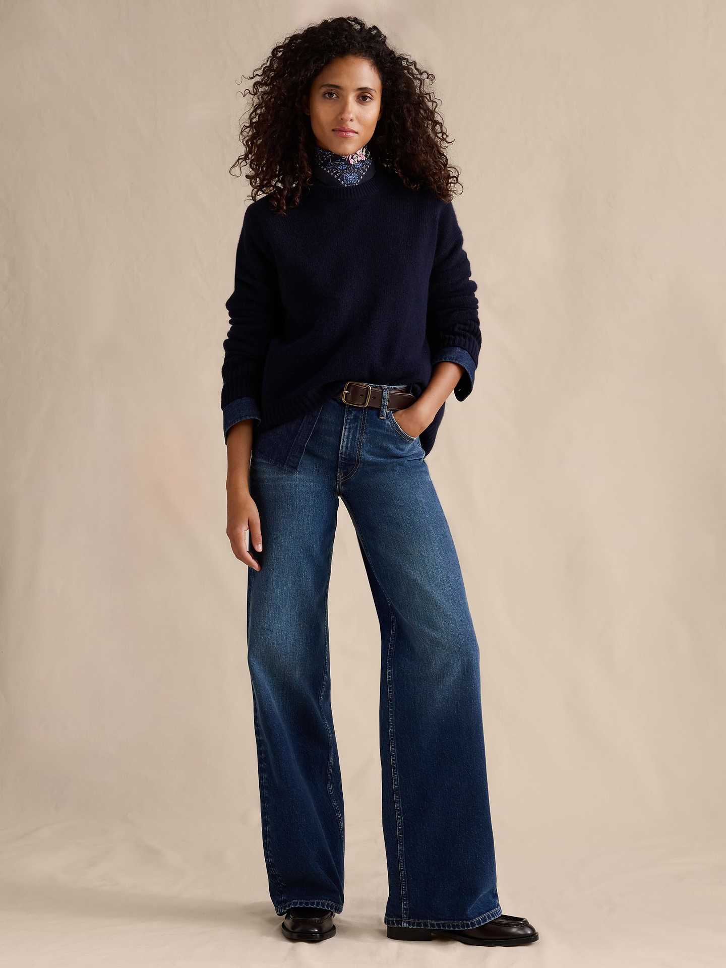 Image number 1 showing, The Icon Classic Wide-Leg Jean