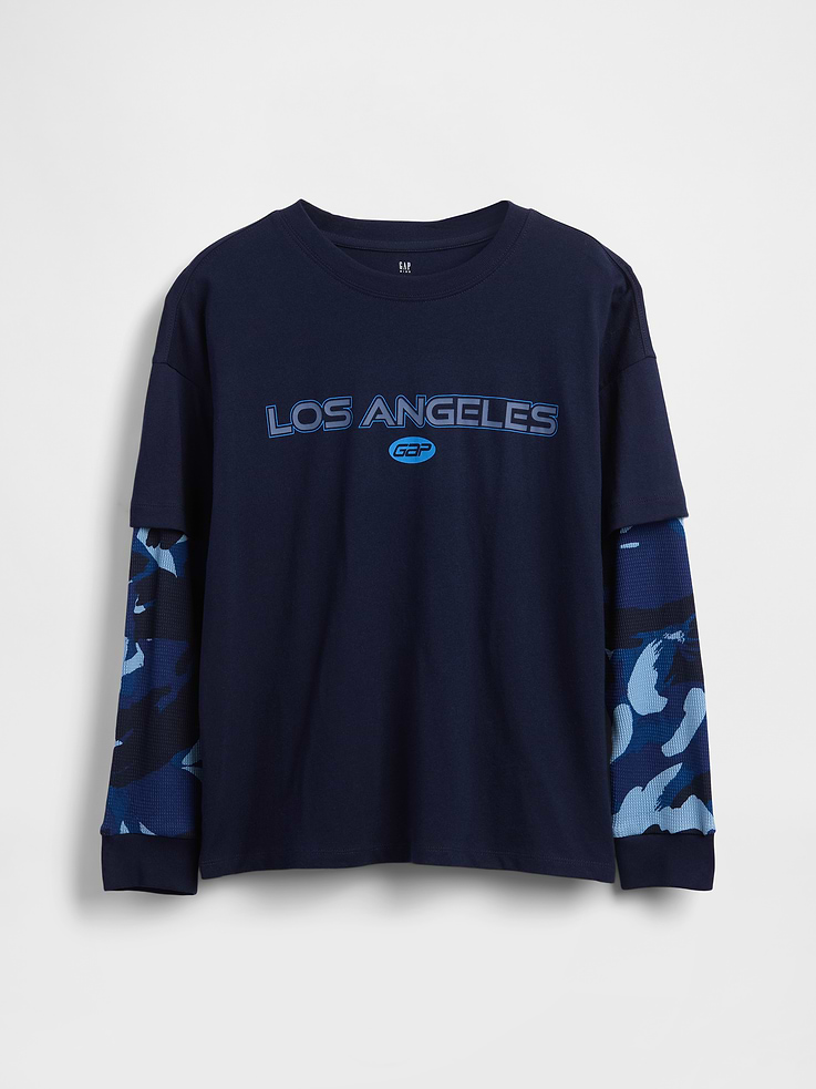 Image number 1 showing, Kids 2-in-1 Graphic Logo T-Shirt