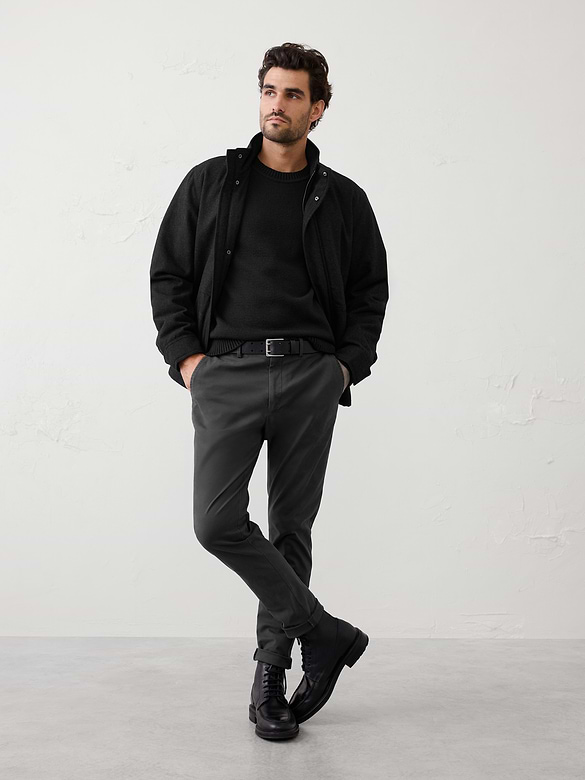 Wool-Blend Mock-Neck Jacket