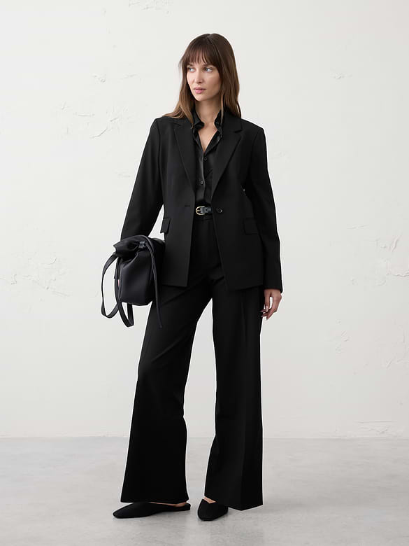 Sculpted Stretch Long Blazer