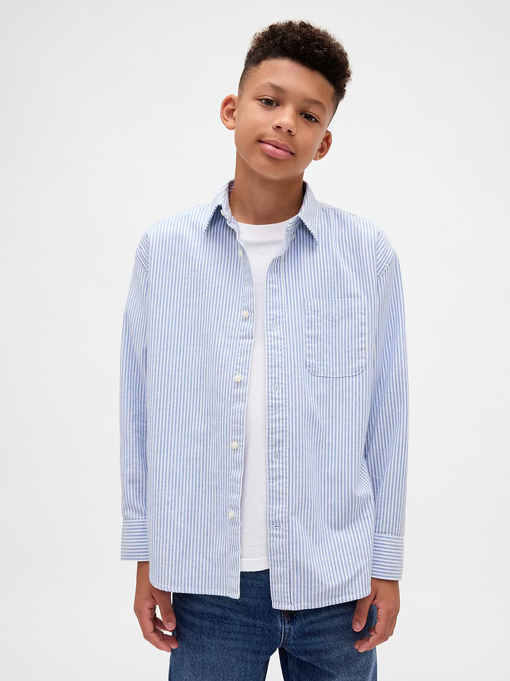 Image number 1 showing, Kids Uniform Relaxed Oxford Shirt