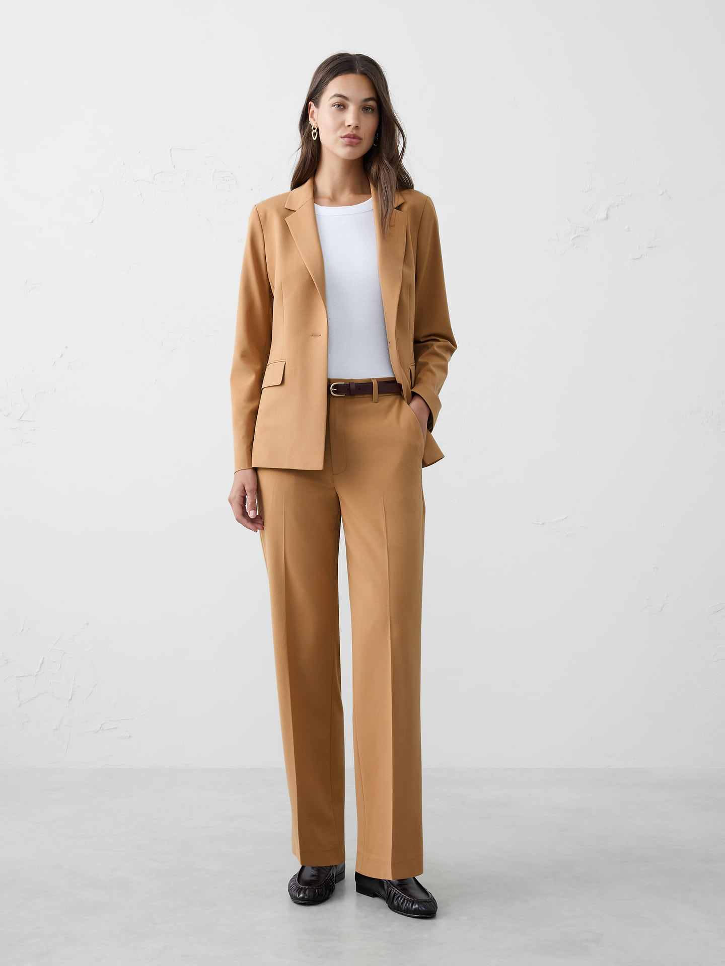 Image number 1 showing, Straight High-Rise Sculpted Trouser