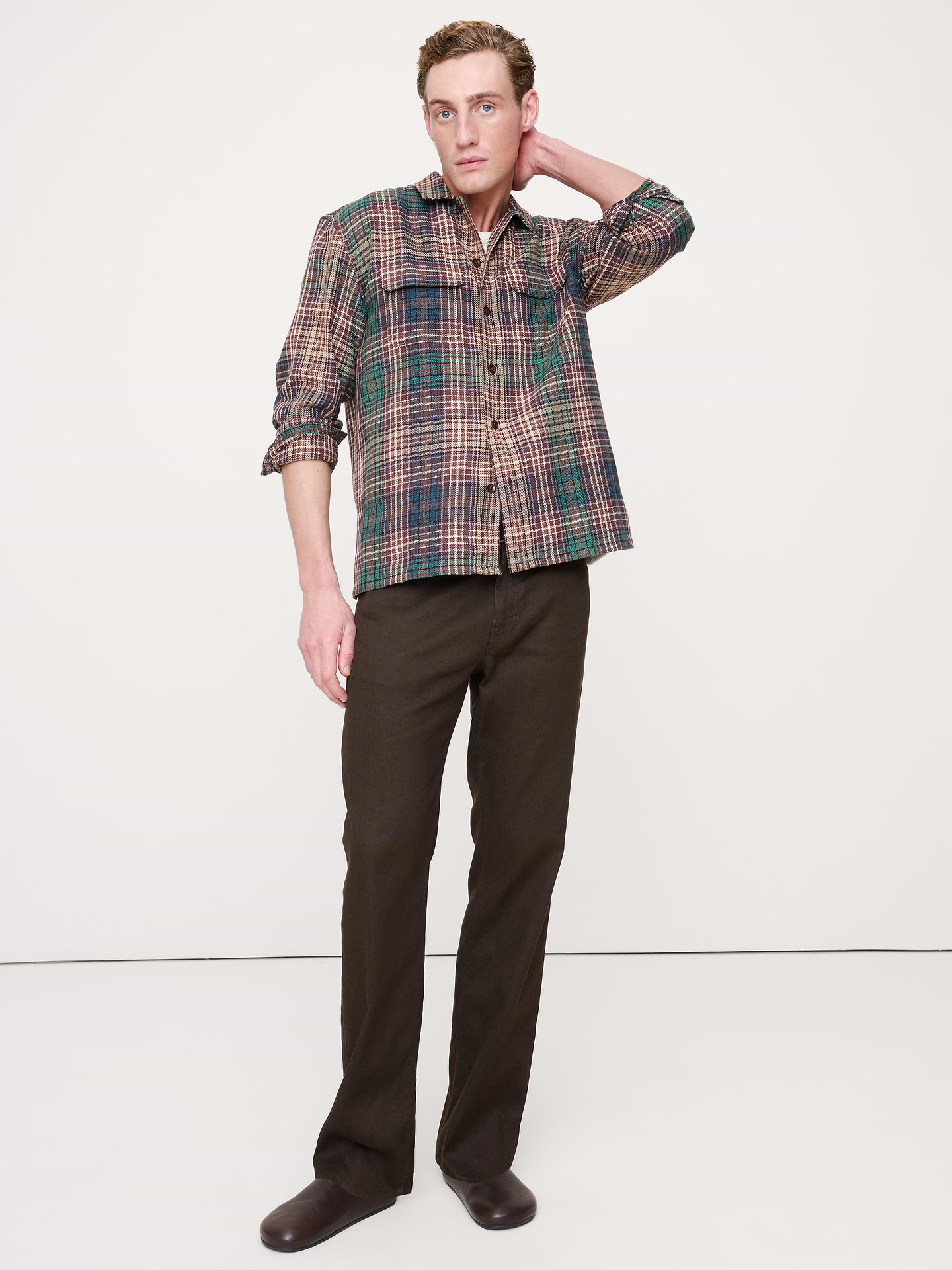 Image number 1 showing, Straight Linen-Cotton Traveler Pant