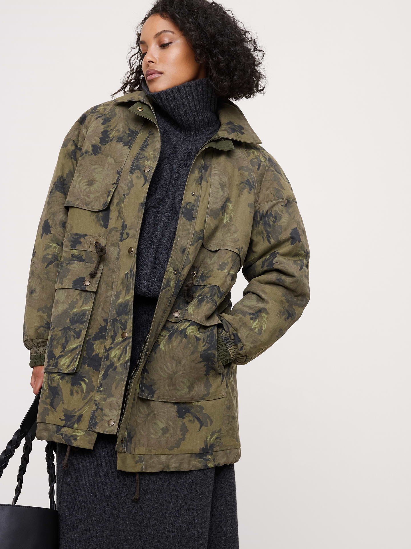 Image number 1 showing, Floral Quilted Parka