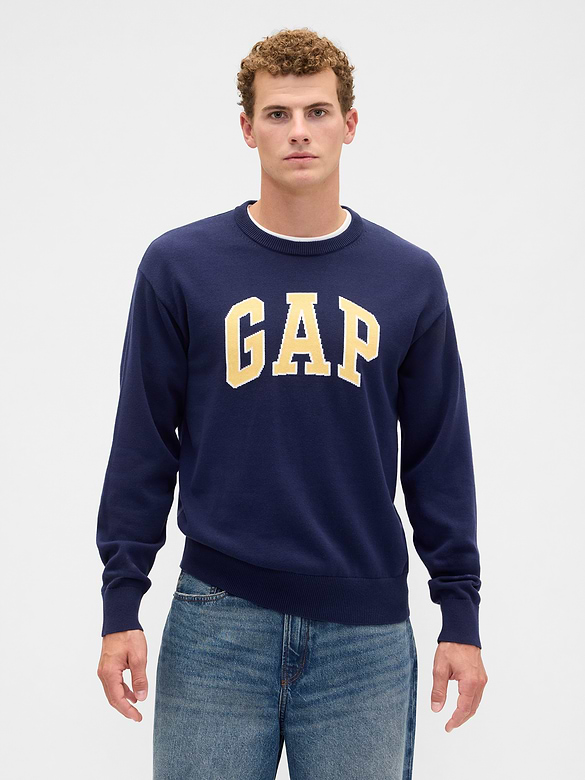 Relaxed Gap Logo Intarsia Sweater