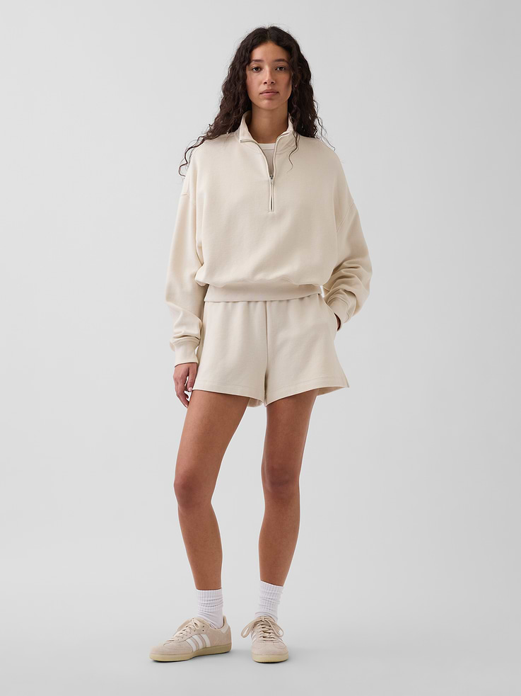 L'image numéro 5 présente Chandail surdimensionné à demi-glissière en coton texturé