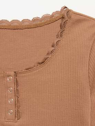 L'image numéro 2 présente T-shirt henley côtelé à manches longues pour fille