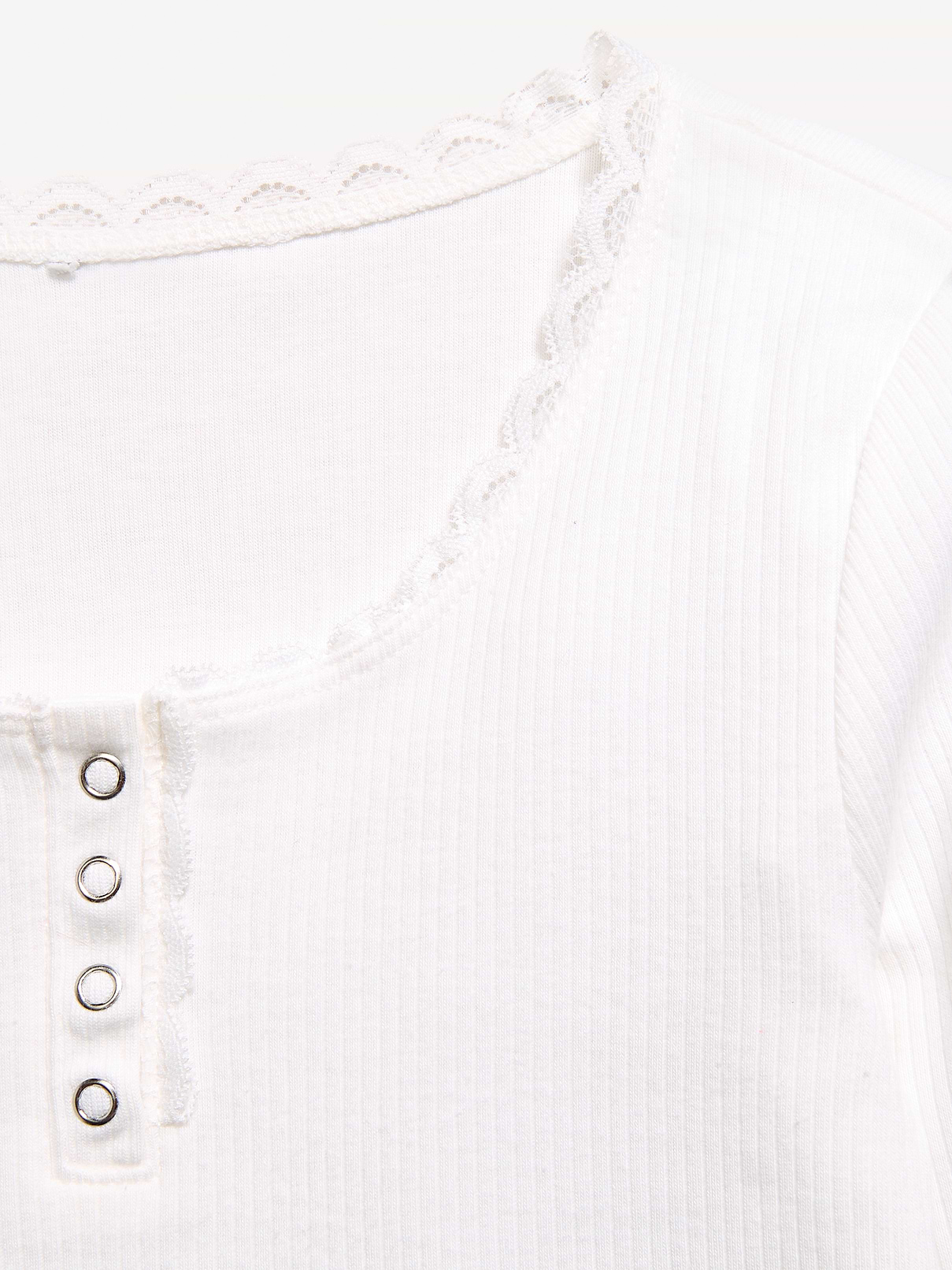 Image number 2 showing, Long-Sleeve Ribbed Henley T-Shirt for Girls